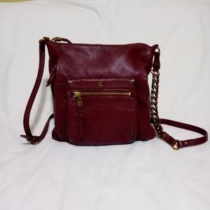 Elliott Lucca Gwen Handbag Leather Crossbody Burgundy Women's Purse